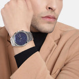 Hugo Boss Steer Chronograph Blue Dial Silver Steel Strap Watch For Men - 1514048 Buy Now By Hugo Boss