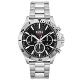 Hugo Boss Troper Chronograph Black Dial Silver Steel Strap Watch For Men - 1514057
