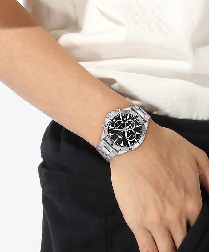 Hugo Boss Troper Chronograph Blue Dial Silver Steel Strap Watch For Men - 1514057 Buy Now By Hugo Boss