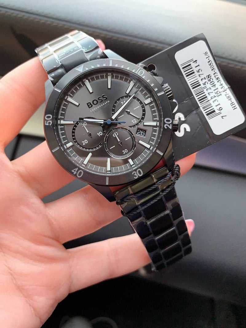 Hugo Boss Troper Chronograph Grey Dial Grey Steel Strap Watch For Men - 1514058 Buy Now By Hugo Boss