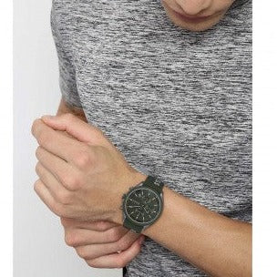 Shop Hugo Boss Velocity Chronograph Green Dial Green Rubber Strap Watch For Men - 1514060 in USA
