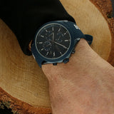 Shop Hugo Boss Velocity Chronograph Blue Dial Blue Rubber Strap Watch For Men - 1514061 in USA
