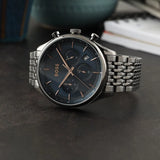 Hugo Boss Gregor Chronograph Blue Dial Grey Steel Strap Watch For Men - 1514083 Buy Now By Hugo Boss
