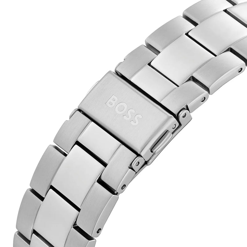 Hugo Boss Troper Chronograph Black Dial Silver Steel Strap Watch For Men - 1514108 Buy Now By Hugo Boss