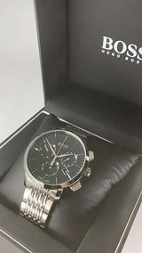 Hugo Boss Associate Black Dial Silver Steel Strap Watch for Men - 1513267 Buy Now By Hugo Boss