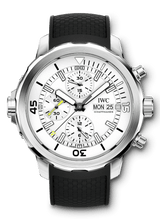 Shop IWC Aquatimer Chronograph White Dial Black Rubber Strap Watch for Men - IW376801 in USA