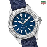 Tag Heuer Aquaracer Quartz Diamonds Blue Dial Blue Nylon Strap Watch for Women - WAY131N.FT6091 Buy Now By Tag Heuer