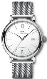 IWC Portofino Automatic White Dial Silver Mesh Bracelet Watch for Men - IW356505 Buy Now By IWC