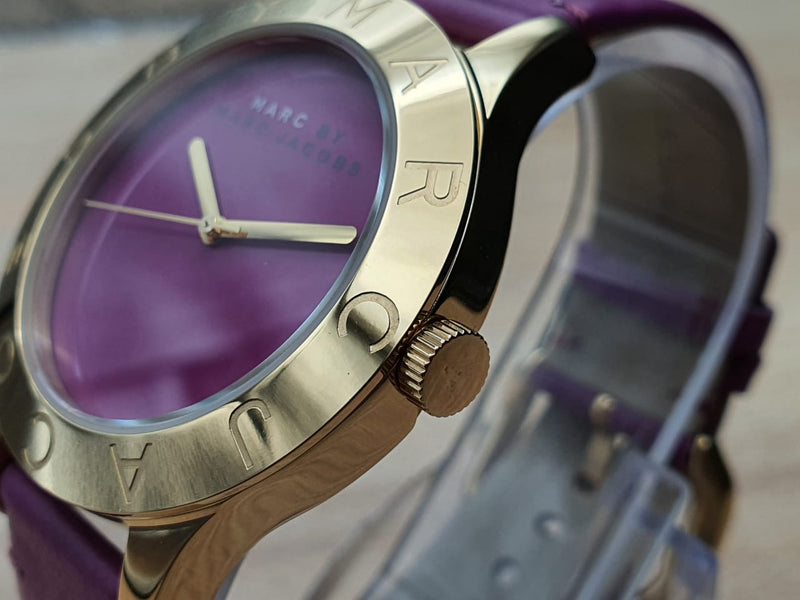 Marc Jacobs Blade Purple Dial Purple Leather Strap Watch for Women - MBM1203 Buy Now By Marc Jacobs