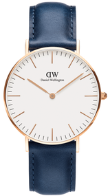 Daniel Wellington Classic Somerset White Dial Blue Leather Strap Watch For Men - DW00100121 Buy Now By Daniel Wellington