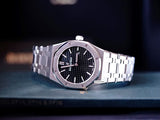 Audemars Piguet Royal Oak Quartz Black Dial Silver Steel Strap Watch for Women - 67650ST.OO.1261ST.01