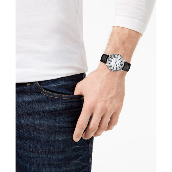 Tissot Carson Premium Silver Dial Black Leather Strap Watch For Men - T122.410.16.033.00 Buy Now By Tissot