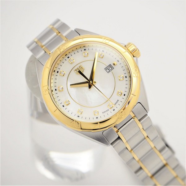 Shop Tag Heuer Formula 1 Diamonds Mother of Pearl White Dial Two Tone Steel Strap Watch for Women - WBJ1421.BB0648 in USA