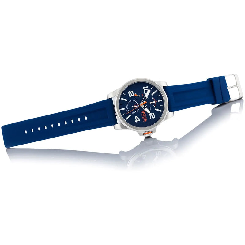 Hugo Boss Detroit Quartz Blue Dial Blue Silicone Strap Watch For Men - 1550008 Buy Now By Hugo Boss