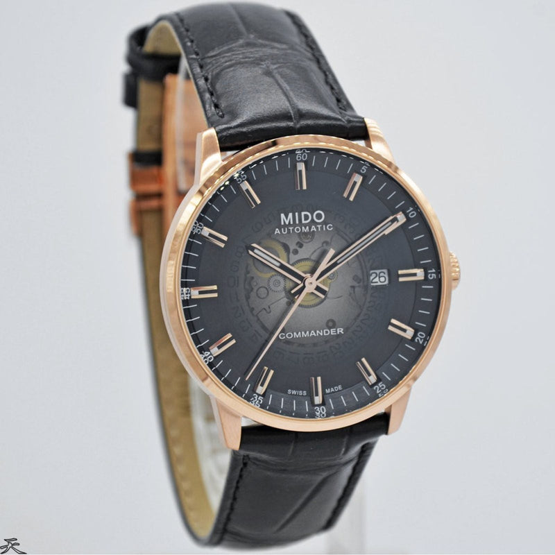 Mido Commander Automatic Black Dial Black Leather Strap Watch For Men - M021.407.36.411.00 Buy Now By Mido
