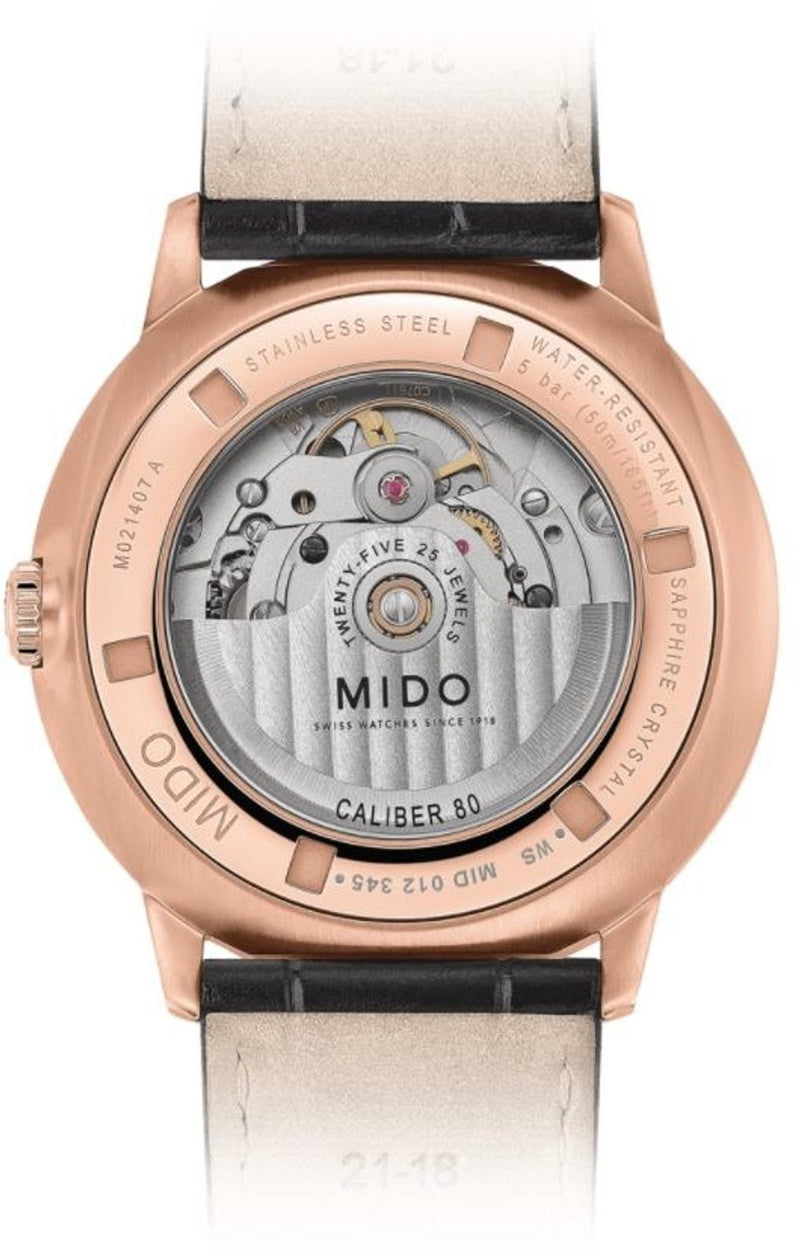 Mido Commander Automatic Black Dial Black Leather Strap Watch For Men - M021.407.36.411.00 Buy Now By Mido