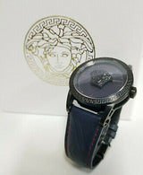 Versace Palazzo Empire Black Dial Black Leather Strap Watch for Men - VERD00218 Buy Now By Versace