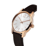 Shop Calvin Klein City White & Gold Dial Brown Leather Strap Watch For Women - K2G23620 in USA