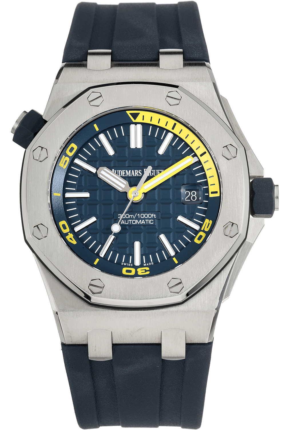 Audemars Piguet Royal Oak Offshore Diver Blue Dial Blue Rubber Strap Watch for Men - 15710ST.OO.A027CA.01