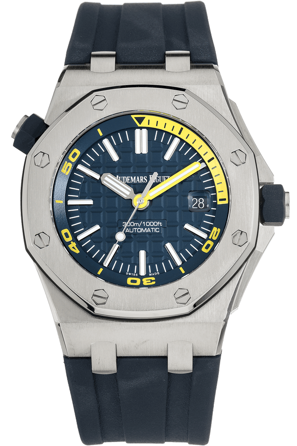 Audemars Piguet Royal Oak Offshore Diver Blue Dial Blue Rubber Strap Watch for Men - 15710ST.OO.A027CA.01