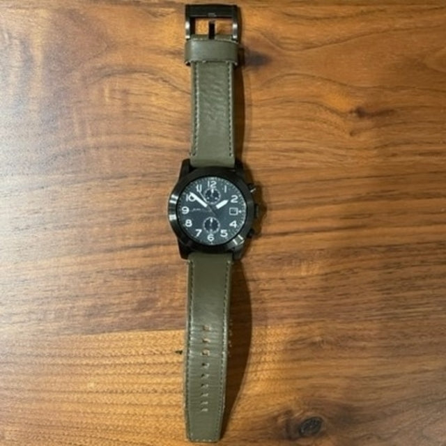 Marc Jacobs Larry Chronograph Black Dial Grey Leather Strap Watch for Men - MBM5034 Buy Now By Marc Jacobs