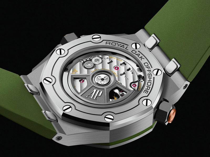 Audemars Piguet Royal Oak Offshore Diver Green Dial Green Rubber Strap Watch for Men - 15720ST.OO.A052CA.01