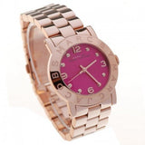 Marc Jacobs Amy Pink Dial Rose Gold Steel Strap Dial Watch for Women - MBM8625