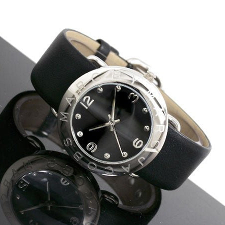 Marc Jacobs Amy Black Dial Black Leather Strap Watch for Women - MBM1140 Buy Now By Marc Jacobs
