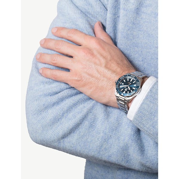 Tag Heuer Aquaracer Blue Dial Quartz Silver Steel Strap Watch for Men - WAY111C.BA0928 Buy Now By Tag Heuer