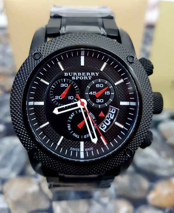 Burberry Sport Chronograph Black Dial Black Steel Strap Watch for Men - BU7703 Buy Now By Burberry