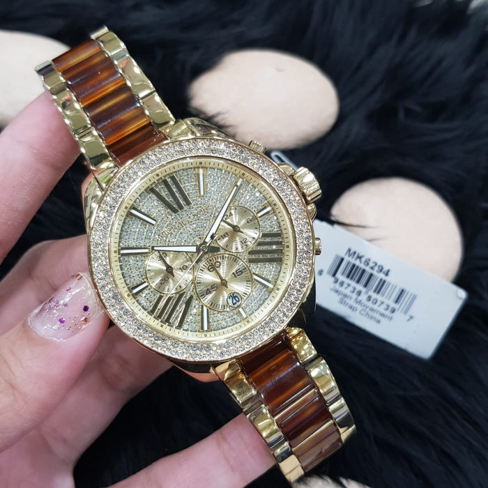 Michael Kors Wren Gold Dial Two Tone Steel Strap Watch for Women - MK6294 Buy Now By Michael Kors