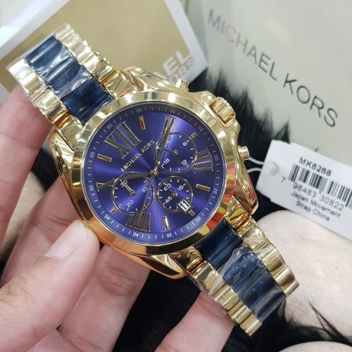 Michael Kors Bradshaw Navy Blue Dial Two Tone Steel Strap Watch for Women - MK6268 Buy Now By Michael Kors