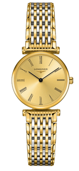 Shop Longines La Grande Classique de Longines Gold Dial Two Tone Steel Strap Watch for Women - L4.209.2.31.7 in USA