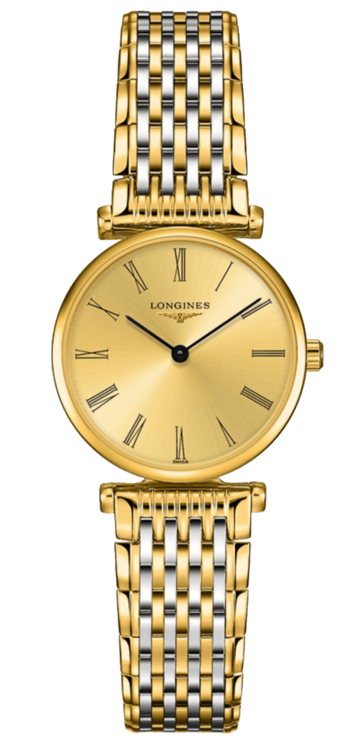 Shop Longines La Grande Classique de Longines Gold Dial Two Tone Steel Strap Watch for Women - L4.209.2.31.7 in USA