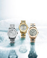 Shop Movado Bold Ceramic Silver Dial Silver Steel Strap Watch for Women - 3600638 in USA