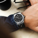 Maurice Lacroix Aikon Automatic Chronograph Black Dial Black Leather Strap Watch for Men - AI1808-SS000-330-2 Buy Now By Maurice Lacroix