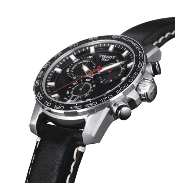 Tissot Supersport Chrono Black Dial Black Leather Strap Watch for Men - T125.617.16.051.00 Buy Now By Tissot