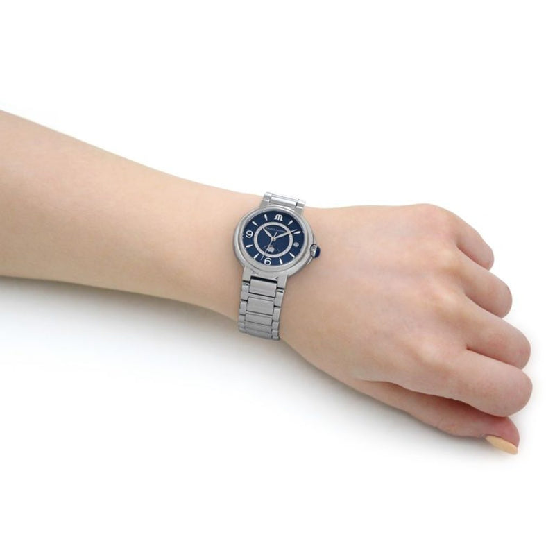 Shop Maurice Lacroix Fiaba Moonphase Blue Dial Silver Steel Strap Watch for Women - FA1084-SS002-420-1 in USA