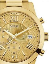 Guess Atlas Chronograph Gold Dial Gold Steel Strap Watch For Men - W0668G4 Buy Now By Guess