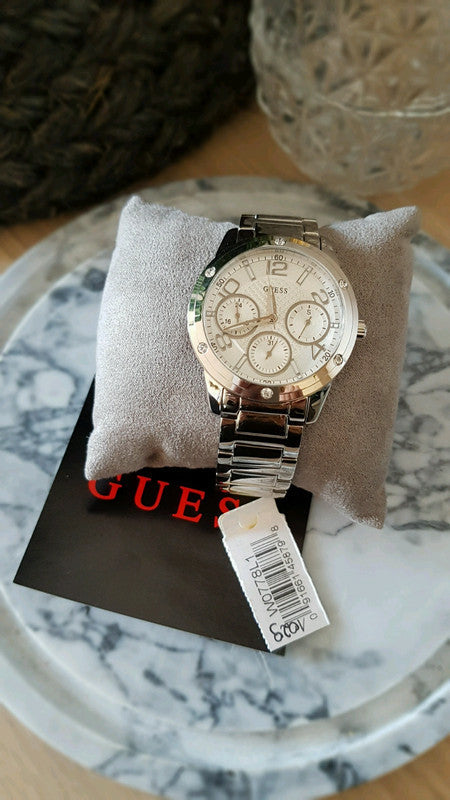 Guess Confetti Silver Dial Silver Steel Strap Watch for Women - W0778L1 Buy Now By Guess