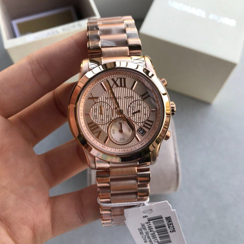 Michael Kors Cooper Rose Gold Rose Gold Steel Strap Watch for Women - MK6275 Buy Now By Michael Kors