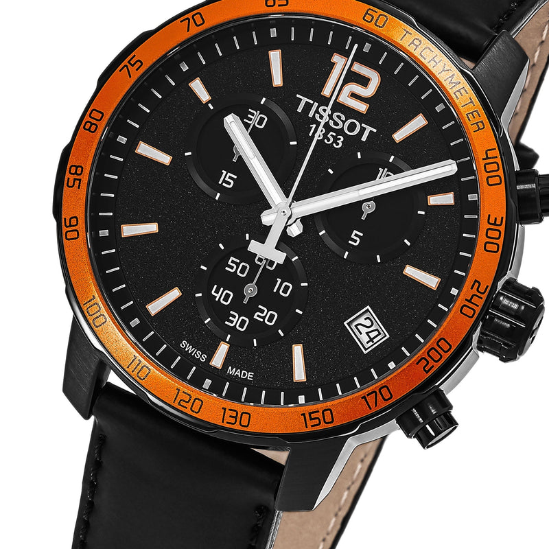 Tissot T Sport Quickster Chronograph Black Dial Black Rubber Strap Watch For Men - T095.417.36.057.01 Buy Now By Tissot