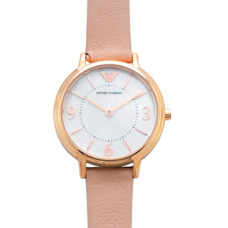Emporio Armani Kappa White Mother of Pearl Dial Pink Leather Strap Watch For Women - AR2512 Buy Now By Emporio Armani