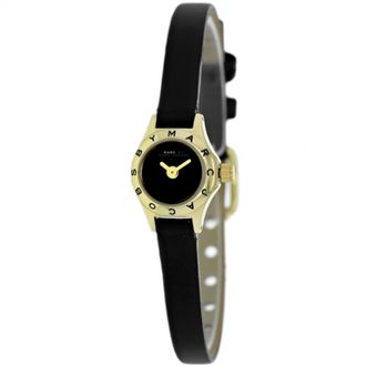 Shop Marc Jacobs Blade Black Dial Black Leather Strap Watch for Women - MBM1345 in USA