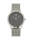 Calvin Klein Minimal Grey Dial Silver Mesh Bracelet Watch for Women - K3M2212X