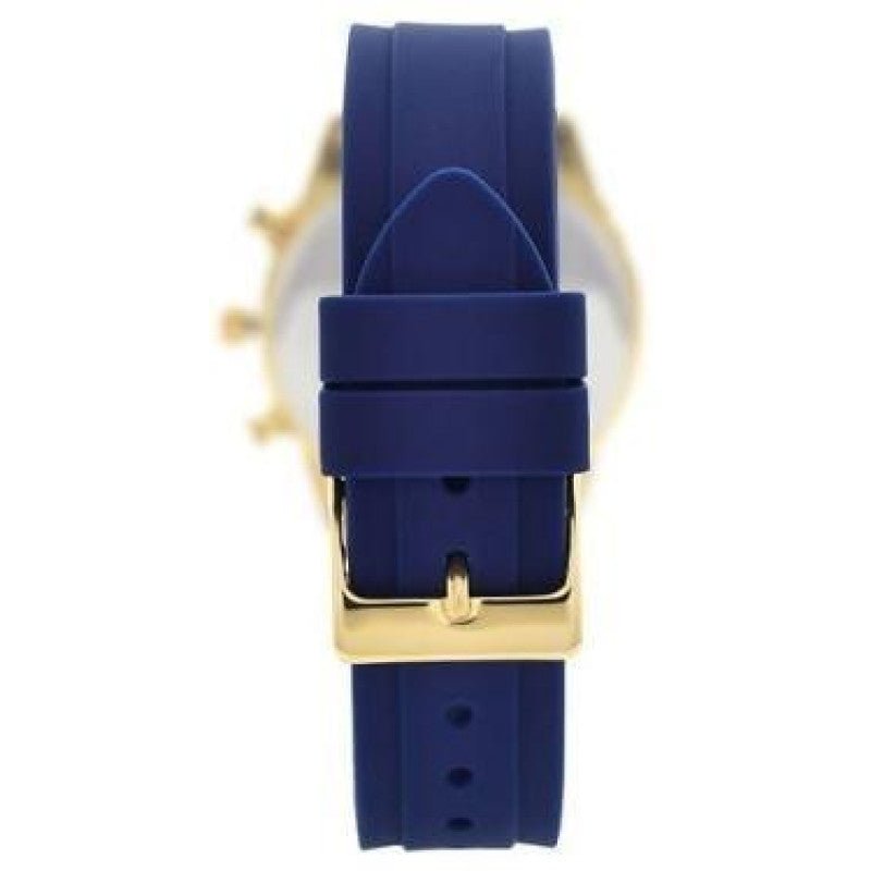 Shop Guess Catalina Blue Gold Tone Blue Silicone Strap Watch For Women - W0562L2 in USA