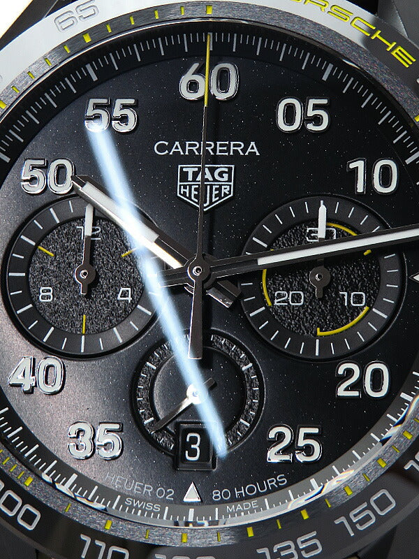 Tag Heuer Carrera x Porsche Automatic Chronograph Black Dial Black Nylon Strap Watch for Men - CBN2A1H.FC6512 Buy Now By Tag Heuer