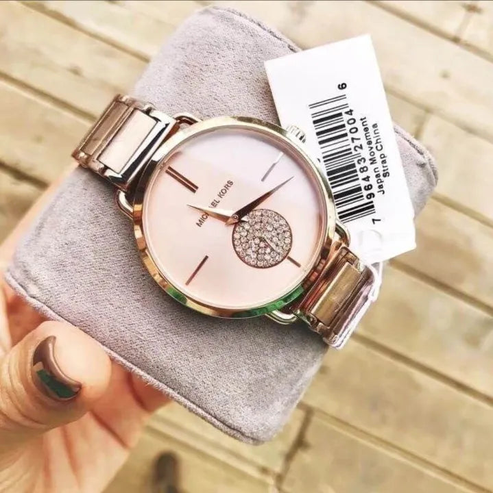 Michael Kors Portia Rose Gold Dial Rose Gold Steel Strap Watch for Women - MK3640 Buy Now By Michael Kors