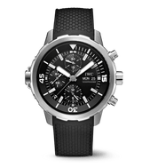 Shop IWC Aquatimer Chronograph Black Dial Black Leather Strap Watch for Men - IW376803 in USA
