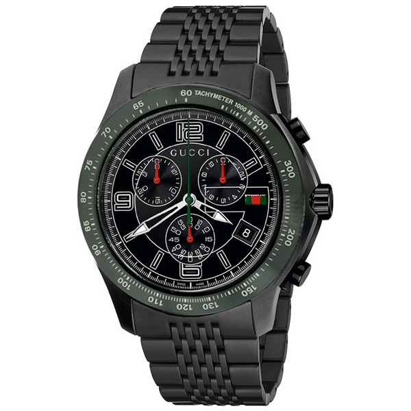 Shop Gucci G Timeless Black Dial Black Steel Strap Watch For Men - YA126202 in USA